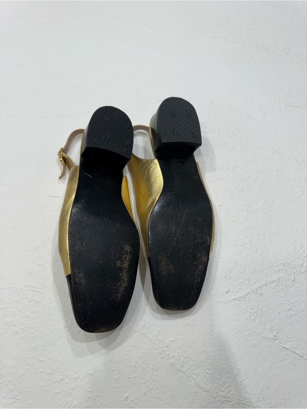 Chanel gold and black sling back ballet flats - Picture 5 of 6